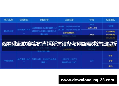 观看俄超联赛实时直播所需设备与网络要求详细解析