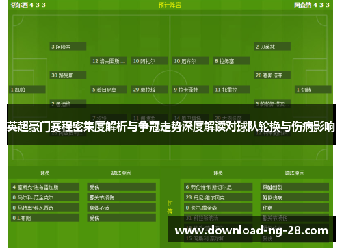 英超豪门赛程密集度解析与争冠走势深度解读对球队轮换与伤病影响